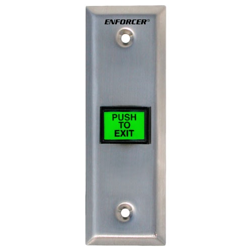 Seco-Larm Enforcer Slimline Push-to-Exit Plate, Illuminated with Timer