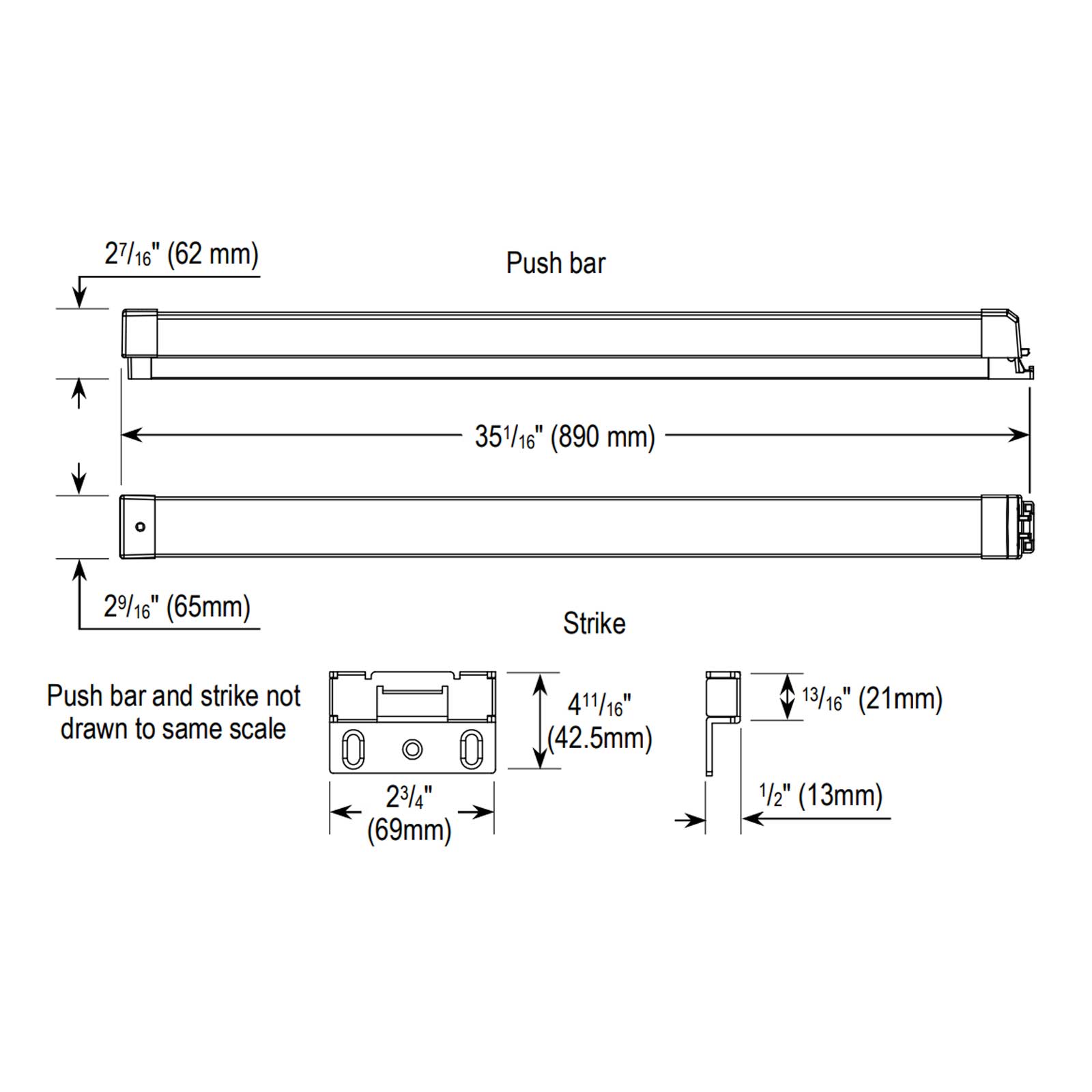 Seco-Larm Enforcer Electromechanical Push Bar