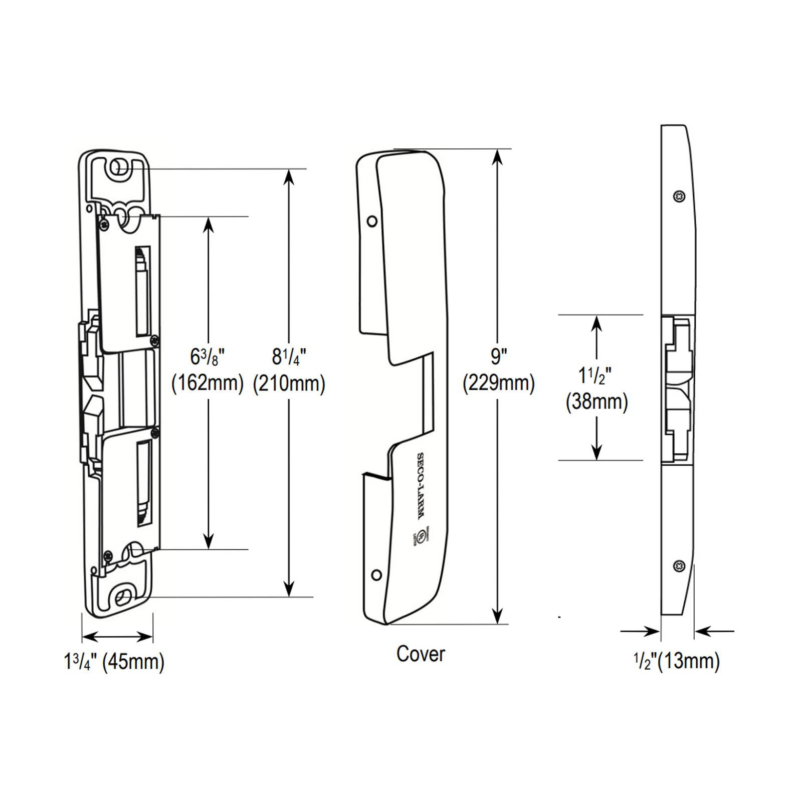 Seco-Larm Surface-Mount Electric Rim Strike, 1/2 Inch