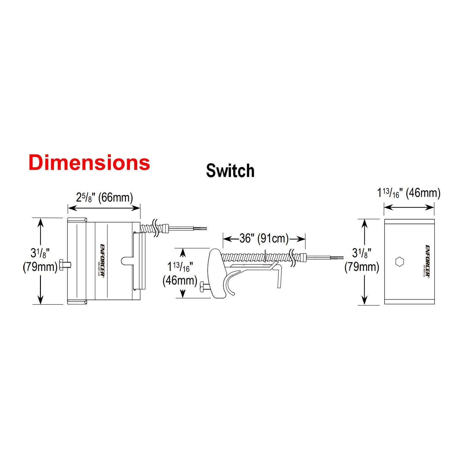 Seco-Larm Enforcer Track-Mount Overhead Door Magnetic Contact NO/NC