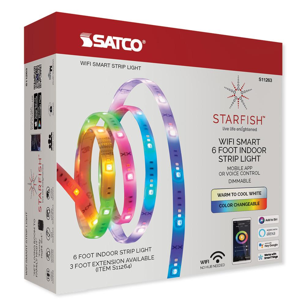 SATCO Starfish Wi-Fi 6' Indoor LED RGB & TW Tunable White Tape Light
