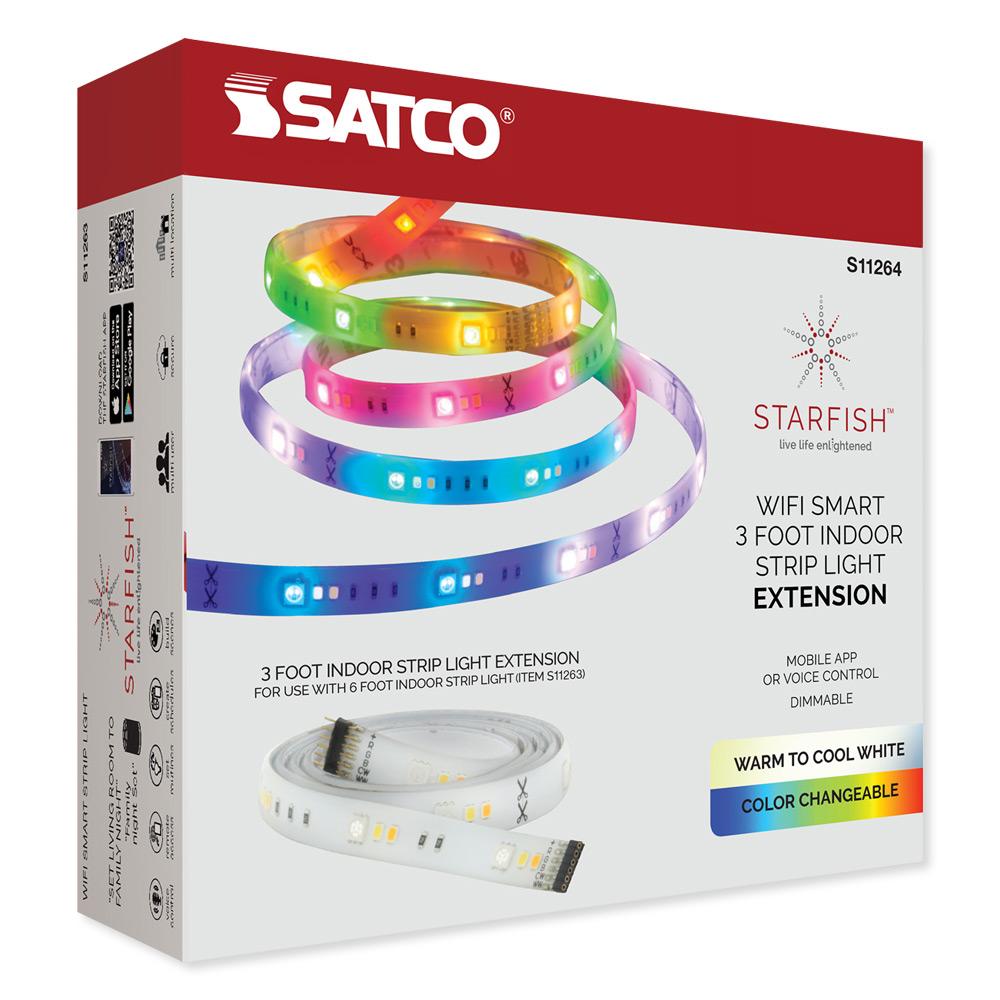 SATCO Starfish Wi-Fi 3' Indoor LED RGB & TW Tunable White Strip Tape Extension Only