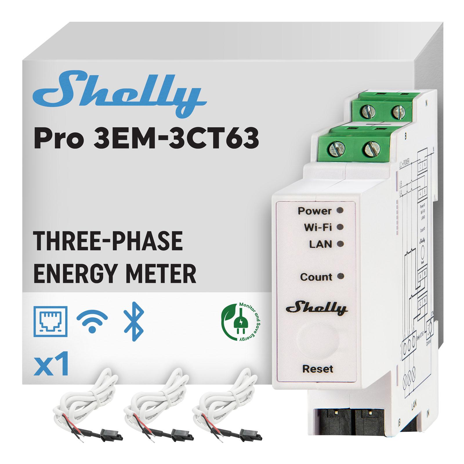 Shelly Pro 3EM-3CT63, Wi-Fi & Bluetooth