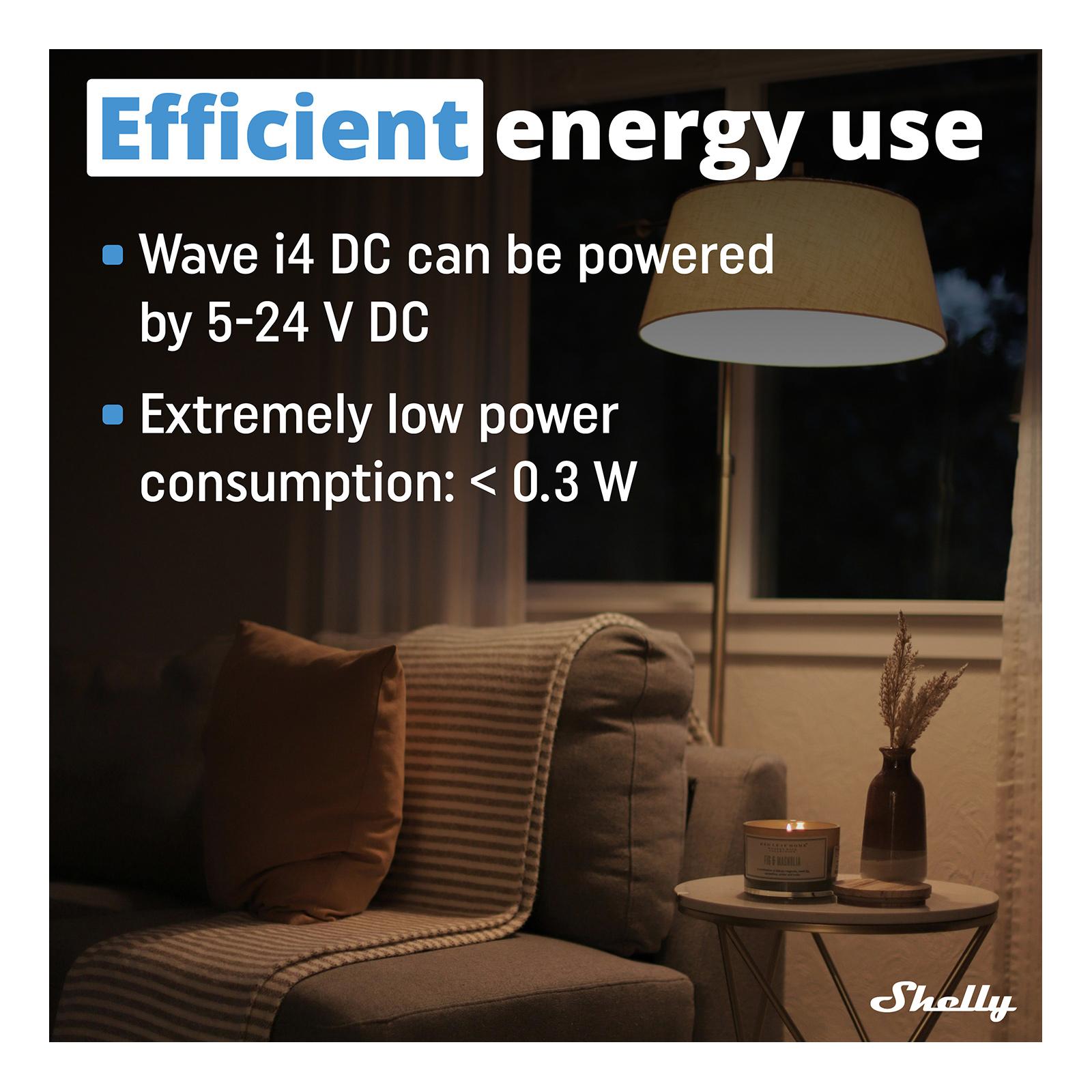 Shelly Wave i4 DC US Multi-Input Module, Z-Wave 800 & Z-Wave LR