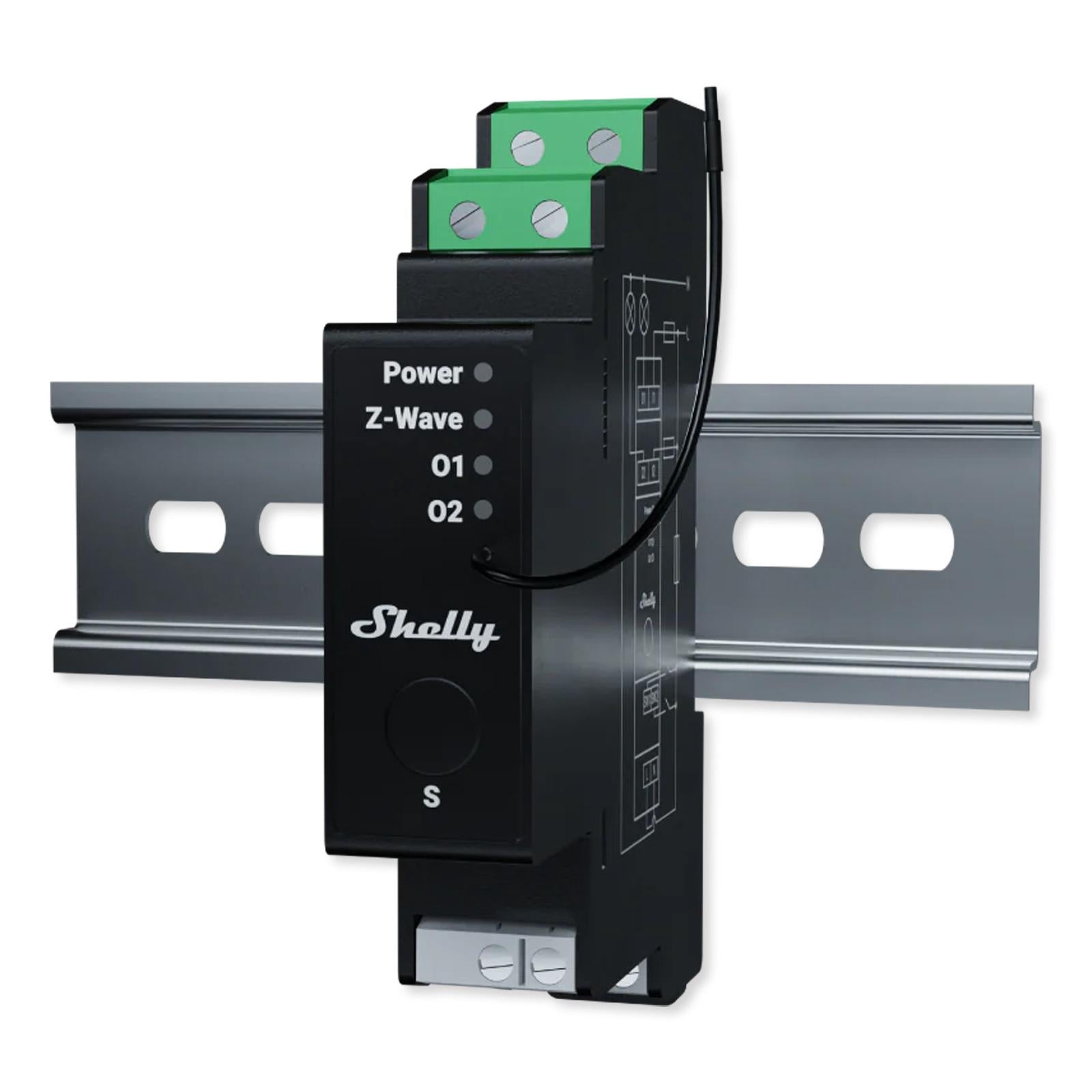 Shelly Wave Pro 2 Long Range Z-Wave 800 2-Channel Smart Switch with Power Monitoring