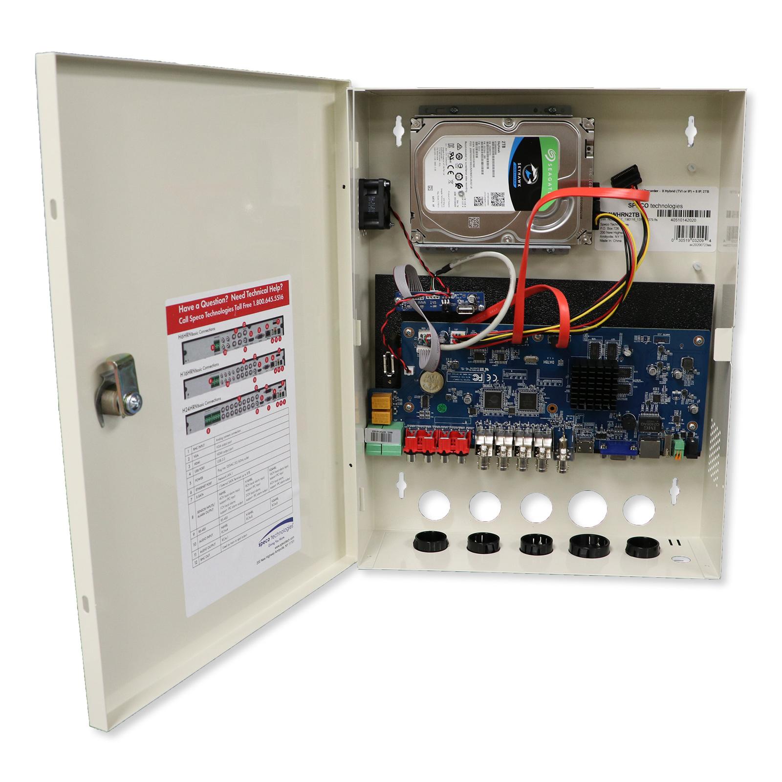 Speco H.265 Hybrid Wall Mount DVR with Smart Analytics, 12 Channel