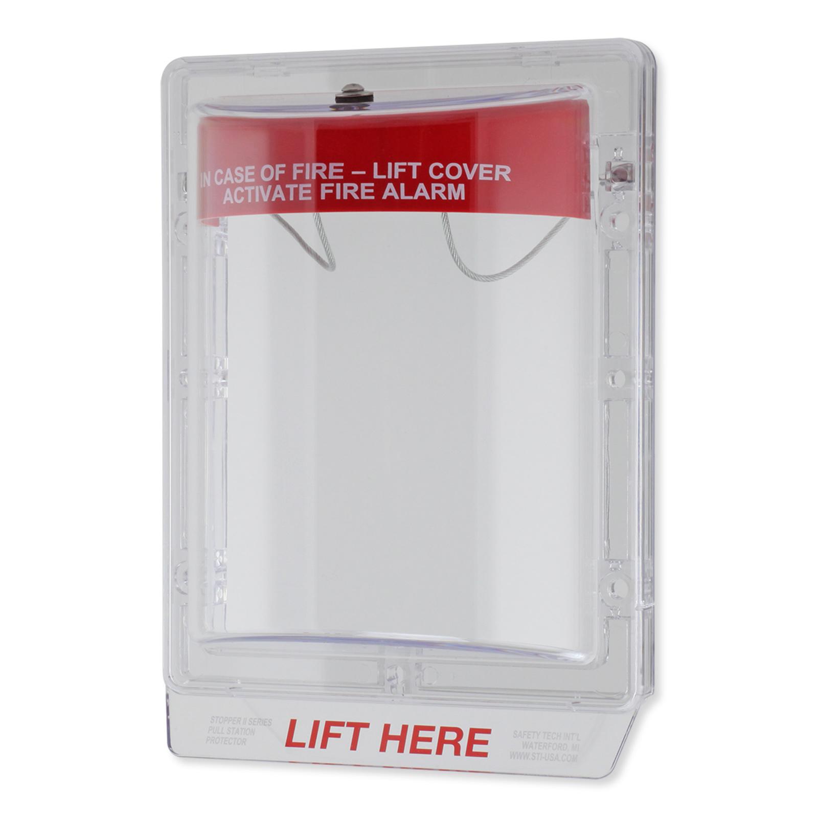STI Stopper II Fire Alarm Cover - Flush Mounted - Fire Label