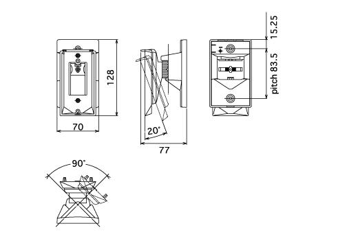 Diagram of the Optex Multi-Angle Bracket