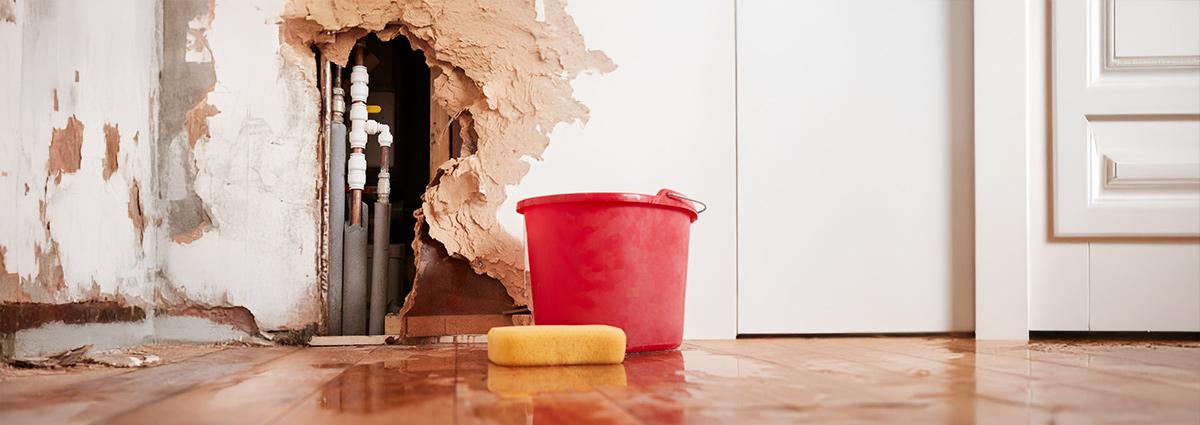 Water Damage Caused By Frozen Pipe Water Leak