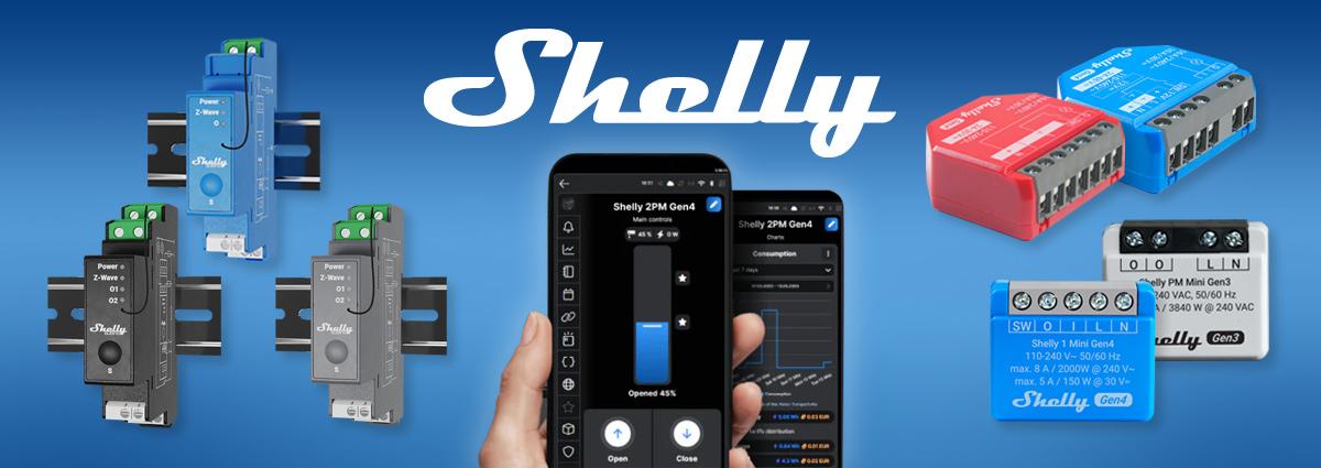Shelly smart relays and switches with multi-protocol connectivity.