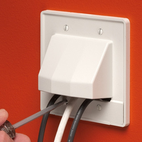 Arlington Reversible 2-Piece Cable Access Wallplate, 2-Gang