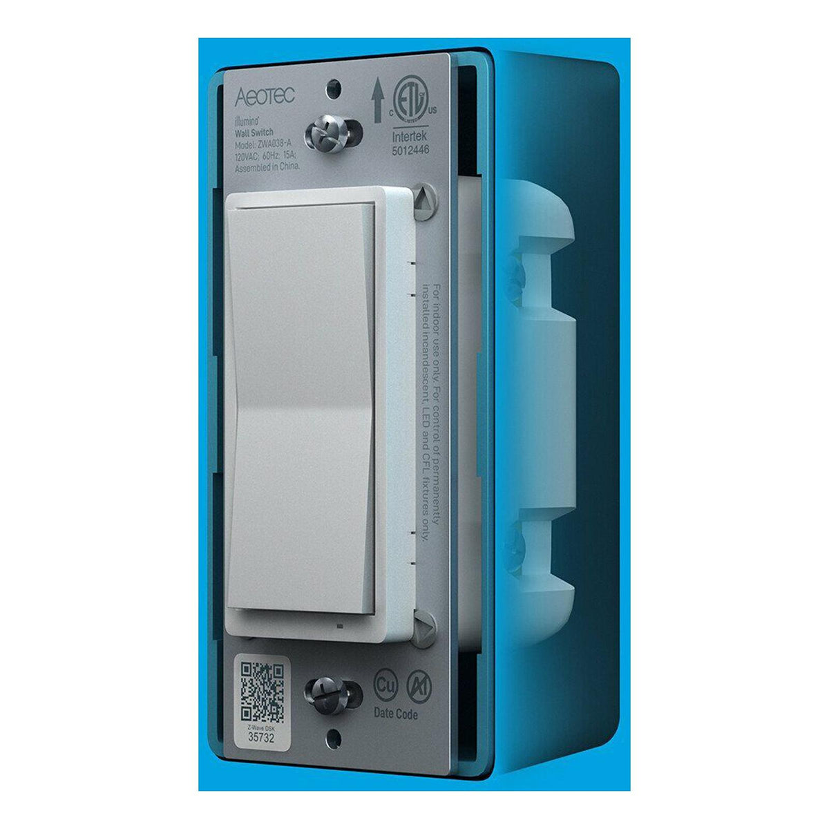 Aeotec Z-Wave Plus v2 illumino On/Off Wall Switch, Gen7 (Open Box)