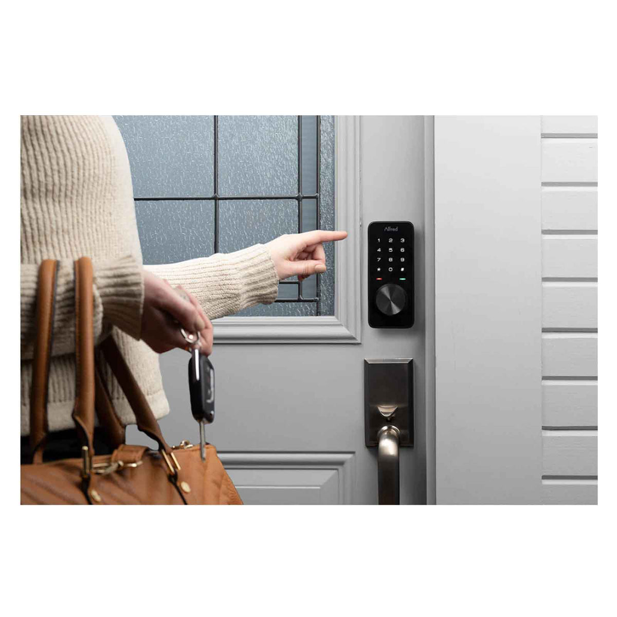 Alfred DB1 Smart Lock Touchscreen Deadbolt, Bluetooth, with Key Override