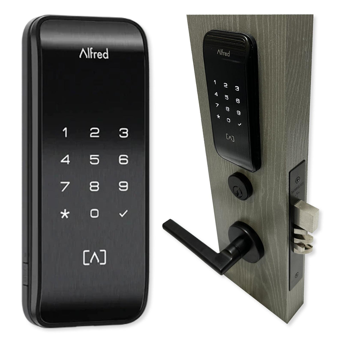 Alfred ML2 Smart Panel for Mortise Locks, With Lockset, Lever, and Cylinder