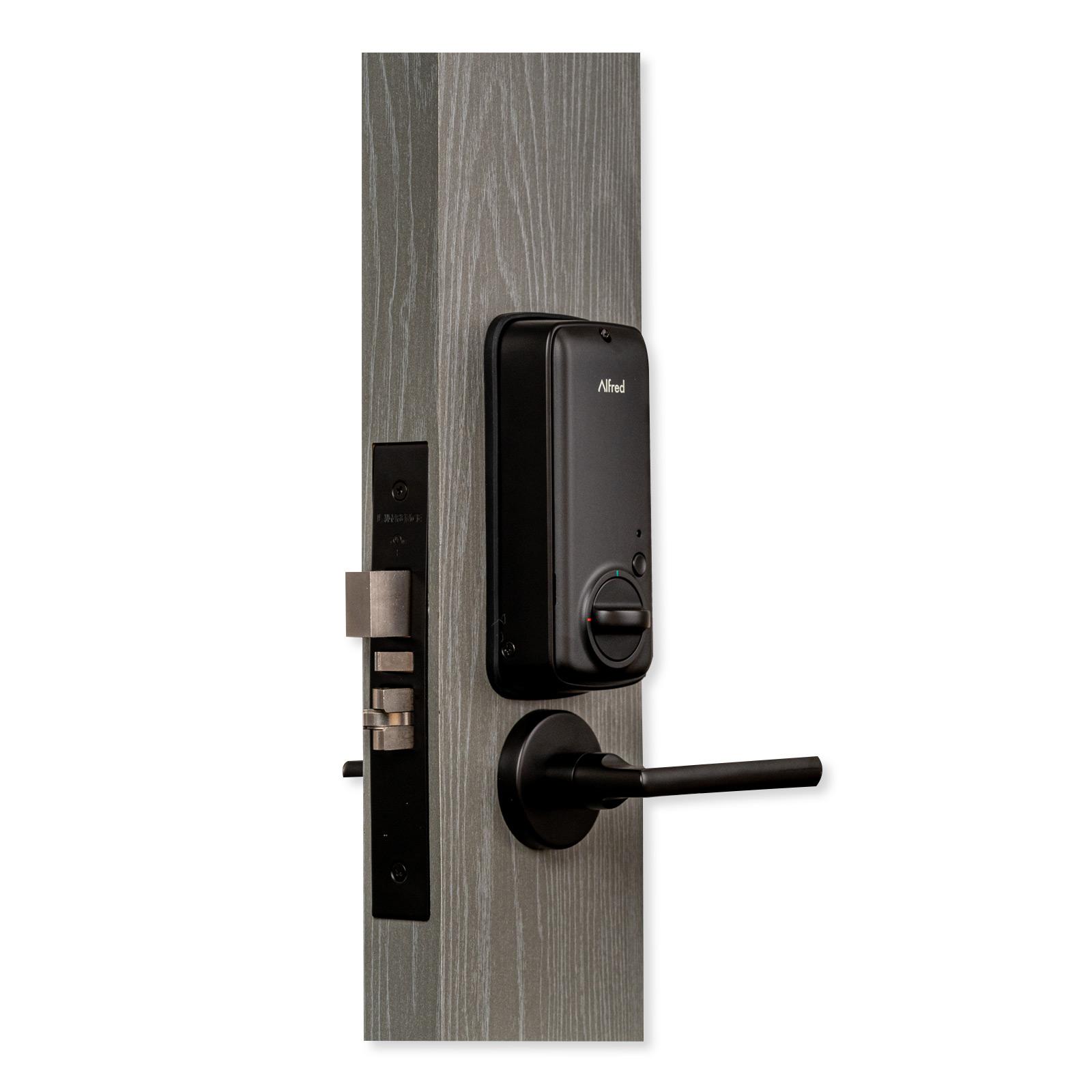 Alfred ML2 Smart Panel With Mortise Lockset, Lever, and Cylinder