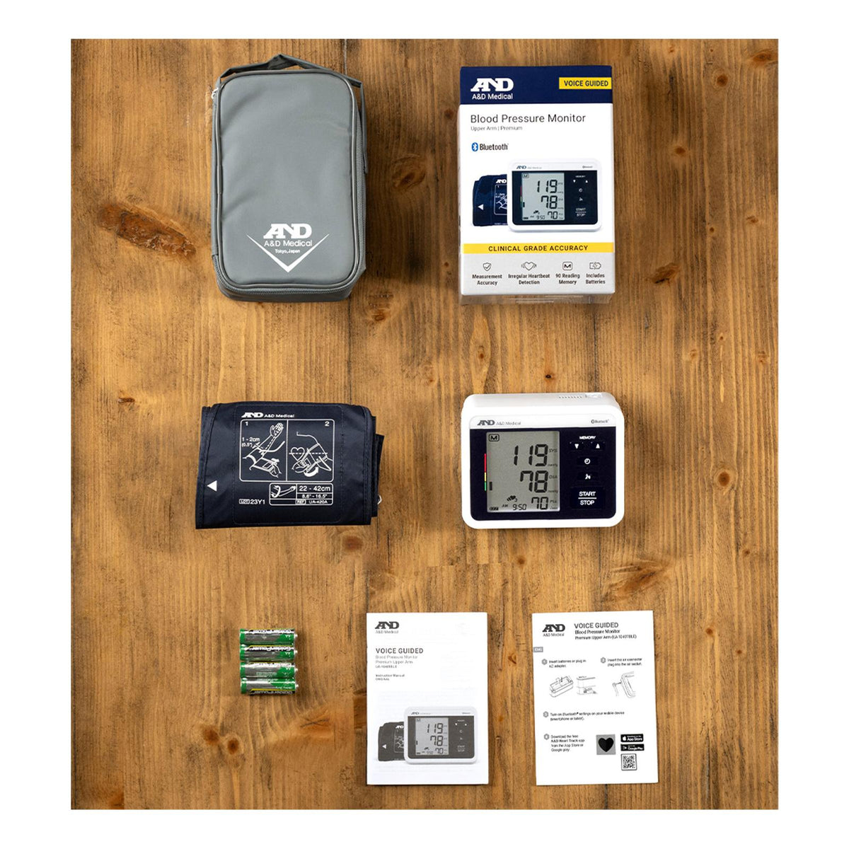 A&D Bluetooth Upper Arm Blood Pressure Monitor with Voice Guidance