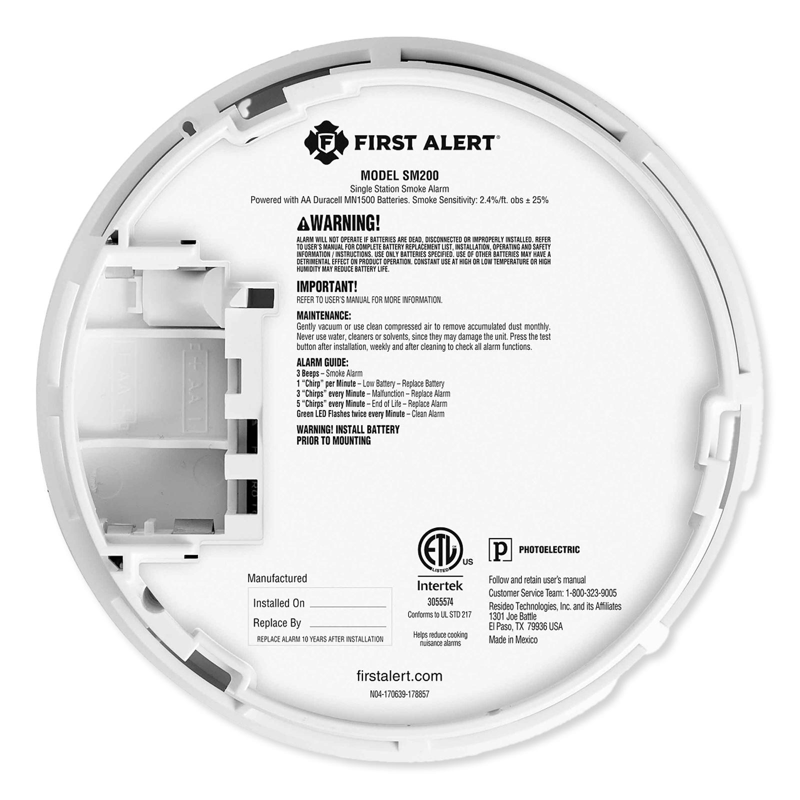 BRK Low Profile Smoke Alarm with Replaceable Battery
