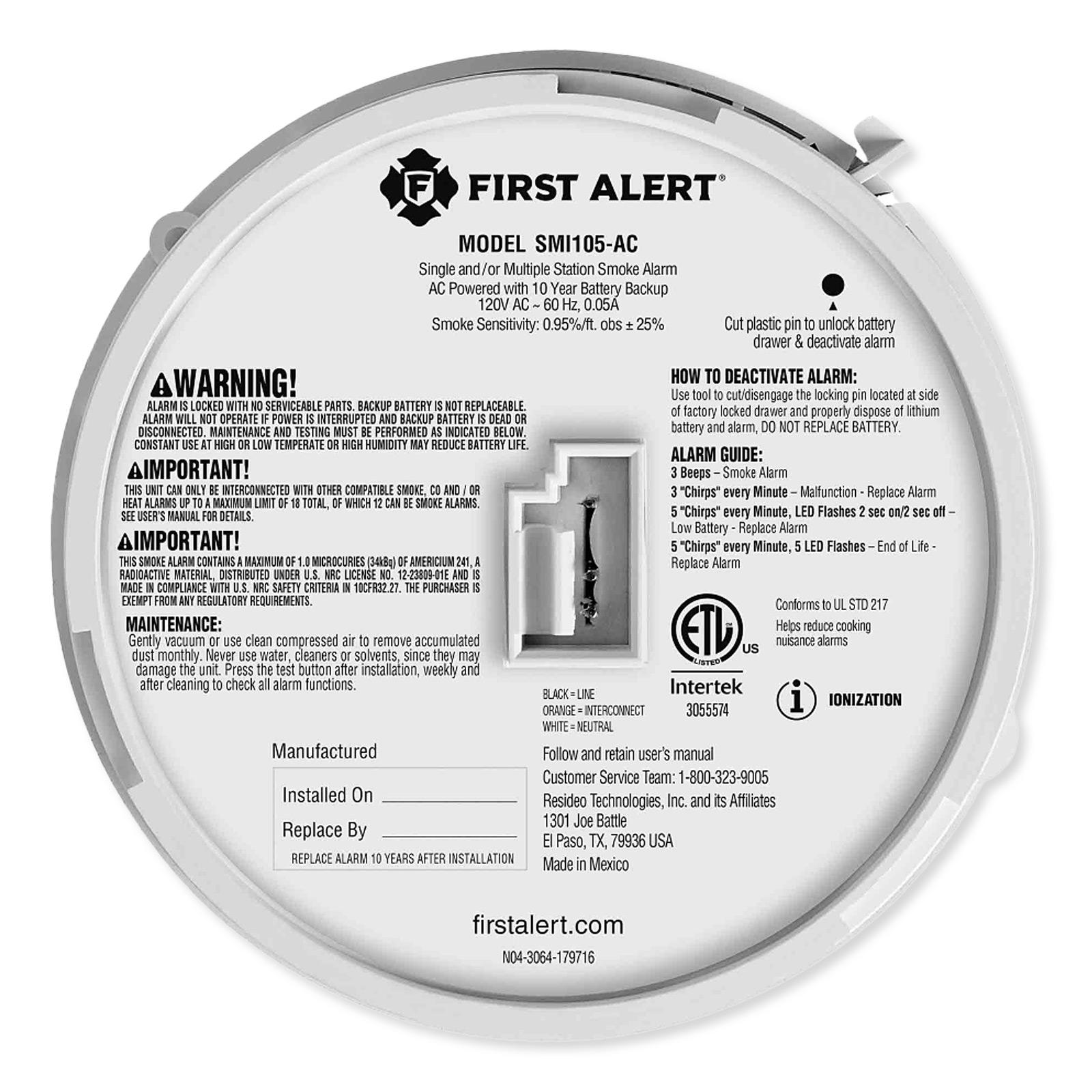 BRK Interconnectable Ion Smoke Alarm w/10YR Battery Backup