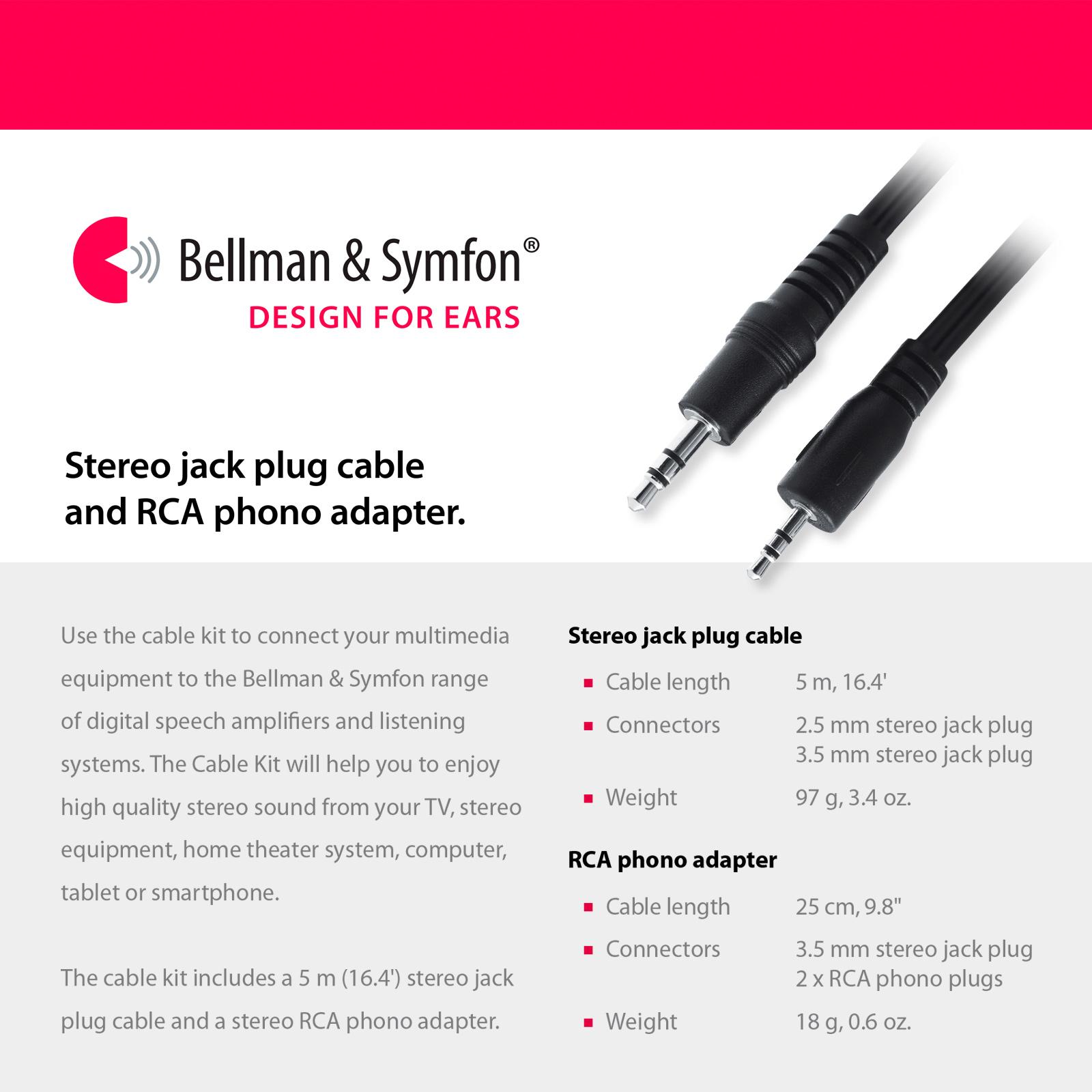 Bellman & Symfon Cable Kit for Maxi & Mino Personal Amplifiers