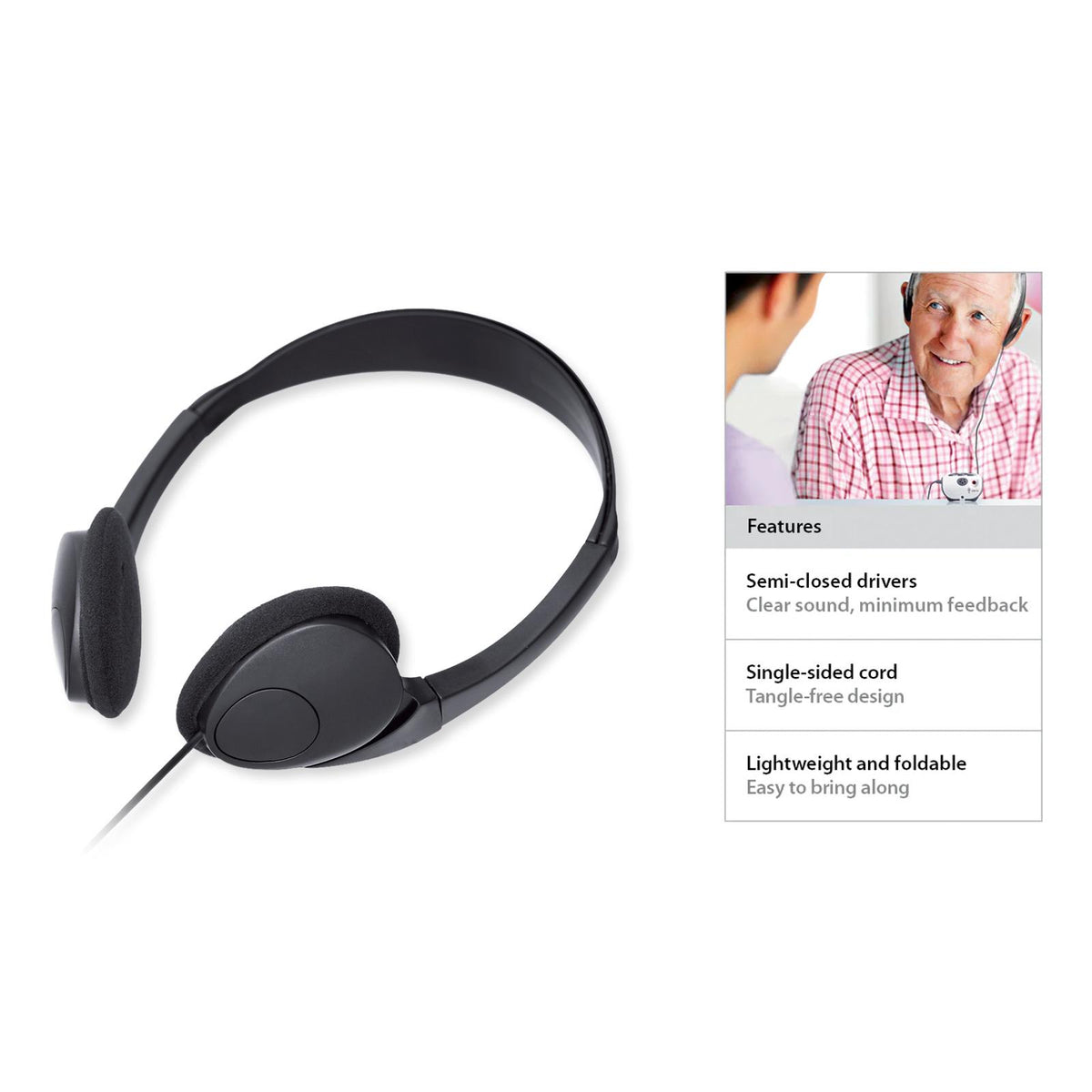 Bellman & Symfon Stereo Headphone for Maxi & Mino Personal Amplifiers