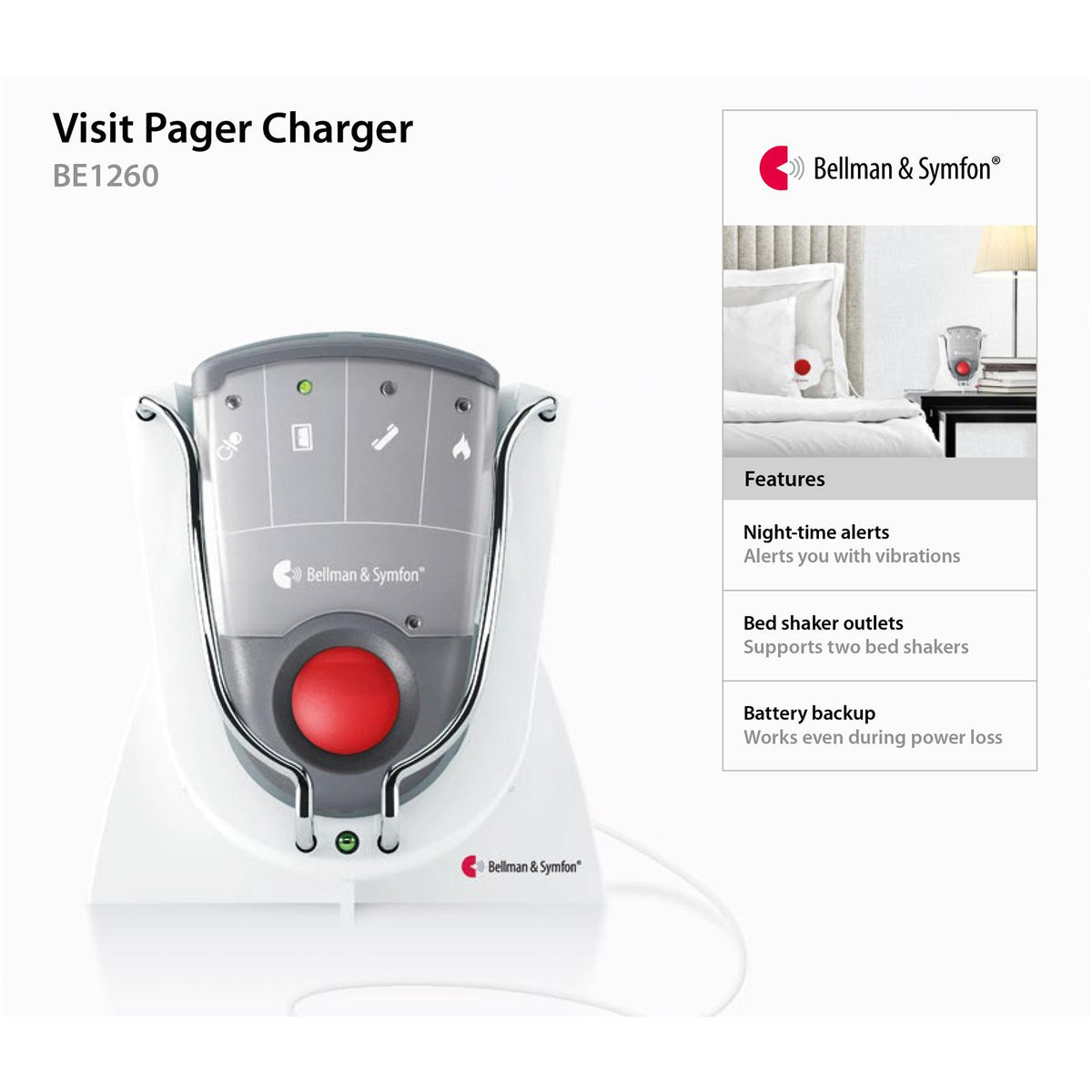 Bellman & Symfon Visit Charger for Vibrating Pager Receiver