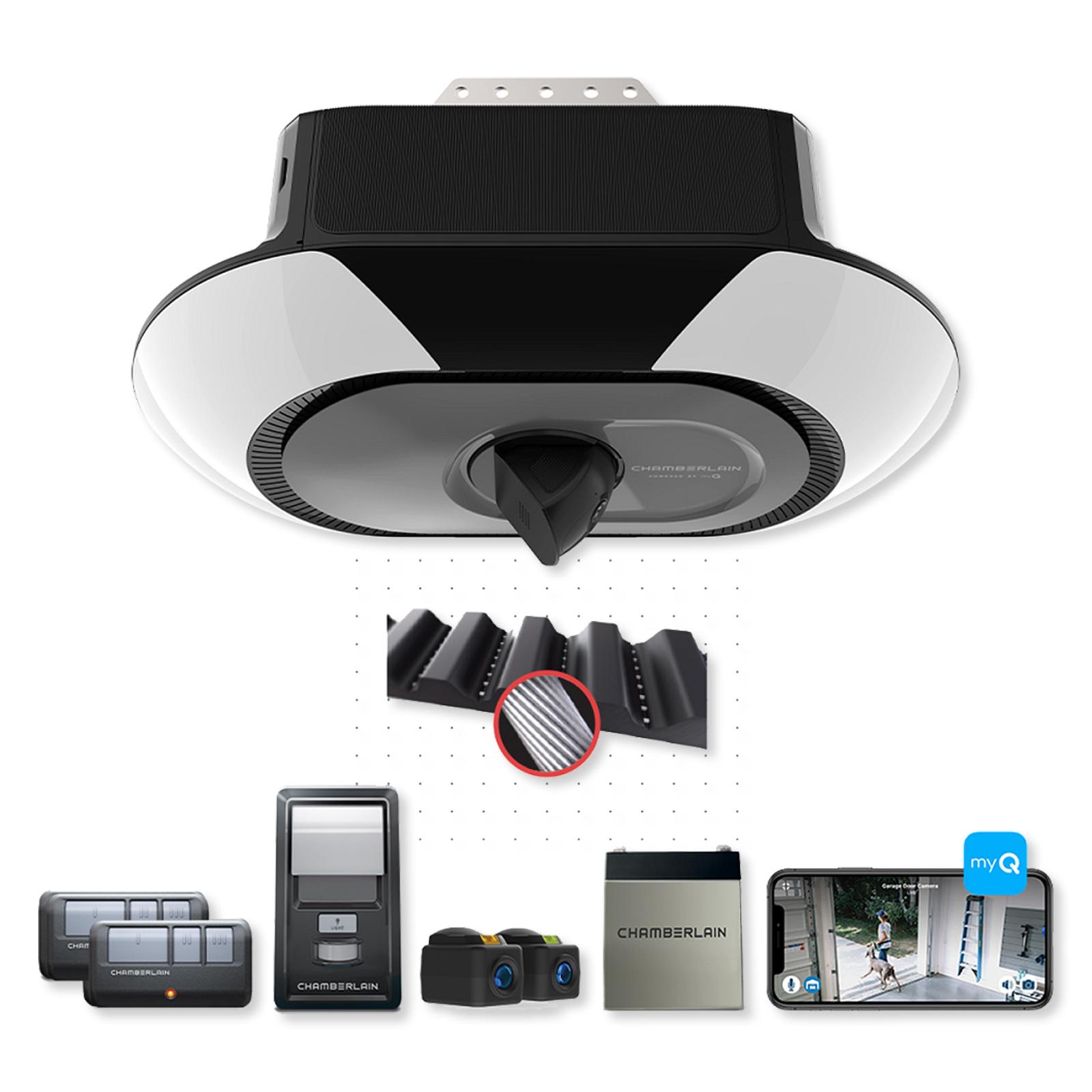 Chamberlain Secure View Ultra-Quiet Wi-Fi Garage Door Opener with Battery Backup