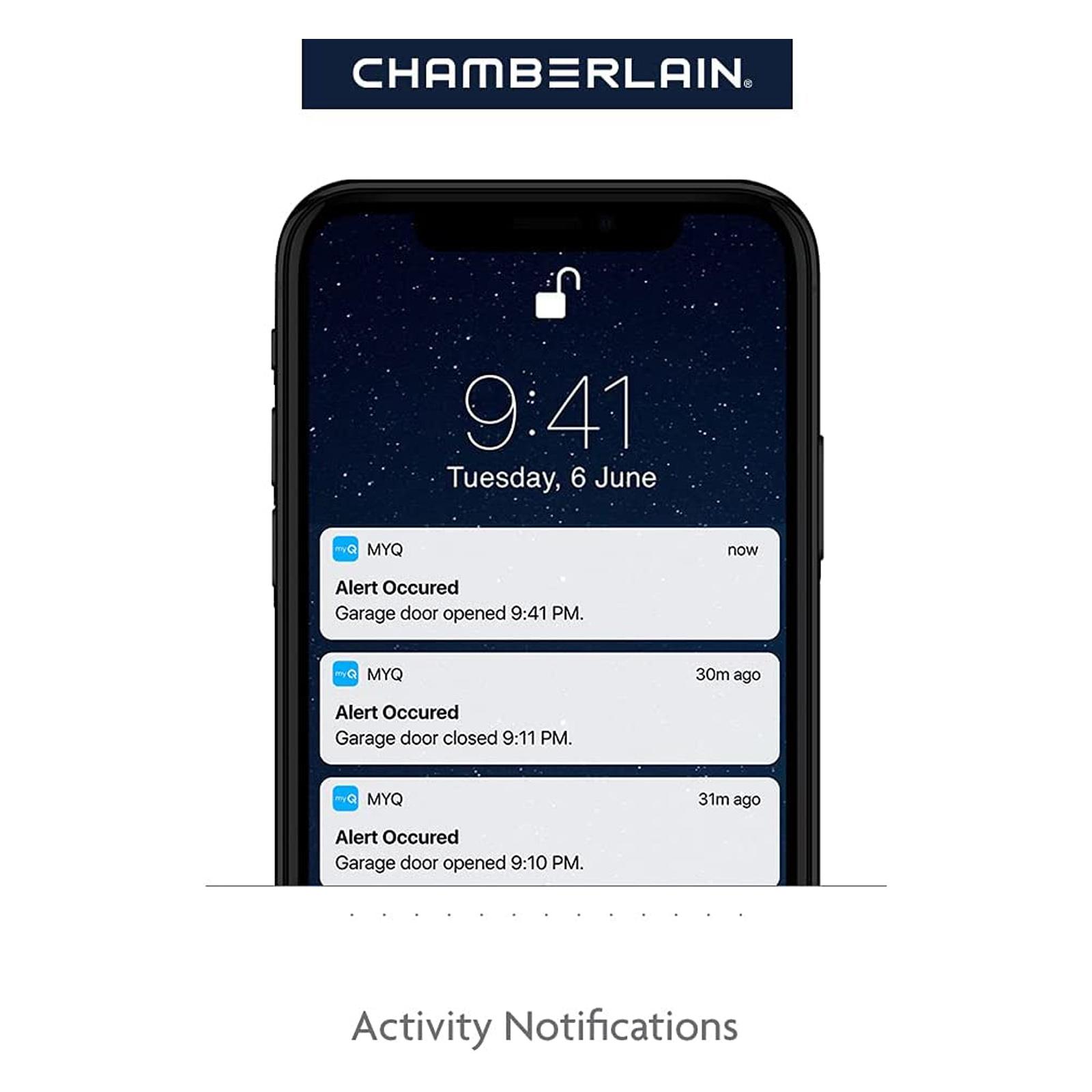Chamberlain Secure View Ultra-Quiet Wi-Fi Garage Door Opener with Battery Backup