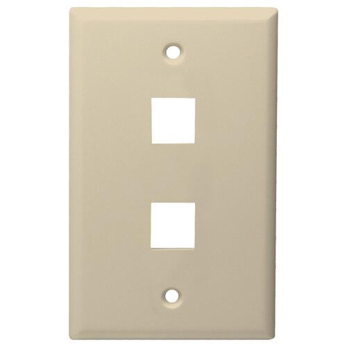 DataComm Keystone Wallplate, 1-Gang, 2-Port