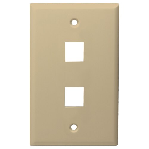 DataComm Keystone Wallplate, 1-Gang, 2-Port