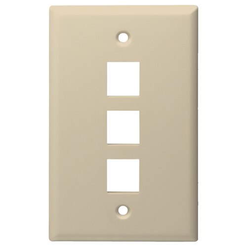 DataComm Keystone Wallplate, 1-Gang, 3-Port