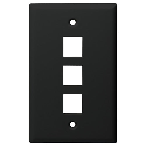 DataComm Keystone Wallplate, 1-Gang, 3-Port