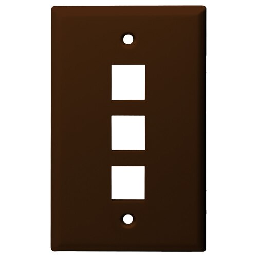 DataComm Keystone Wallplate, 1-Gang, 3-Port