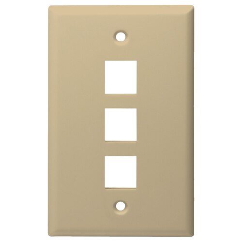 DataComm Keystone Wallplate, 1-Gang, 3-Port