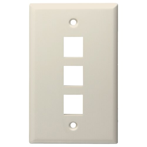 DataComm Keystone Wallplate, 1-Gang, 3-Port