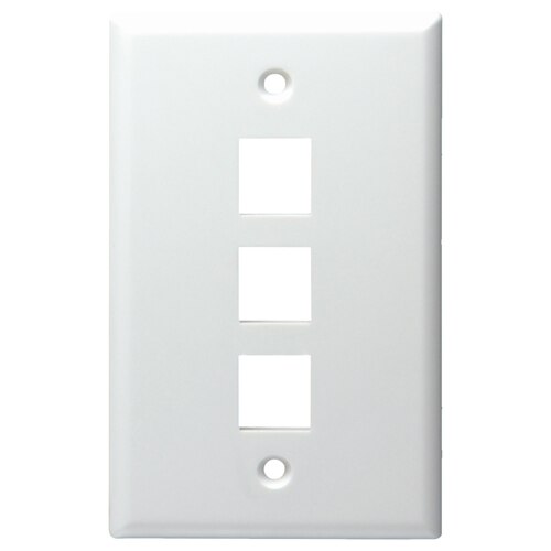 DataComm Keystone Wallplate, 1-Gang, 3-Port