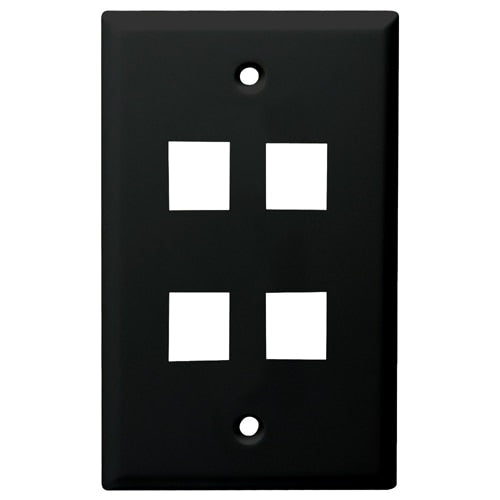 DataComm Keystone Wallplate, 1-Gang, 4-Port