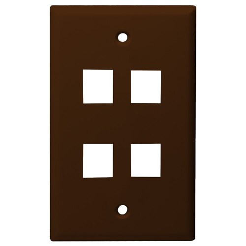 DataComm Keystone Wallplate, 1-Gang, 4-Port