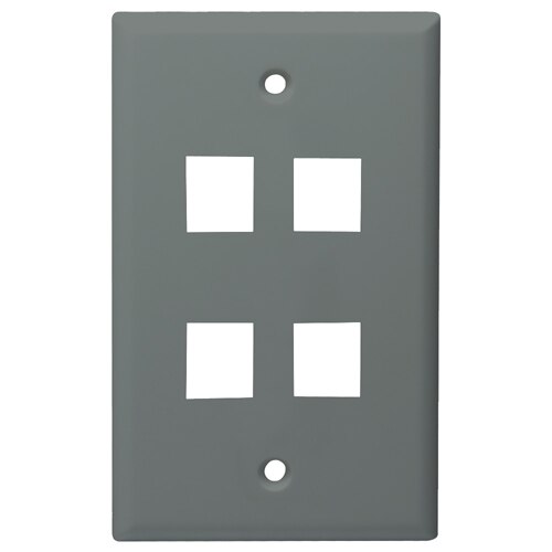 DataComm Keystone Wallplate, 1-Gang, 4-Port