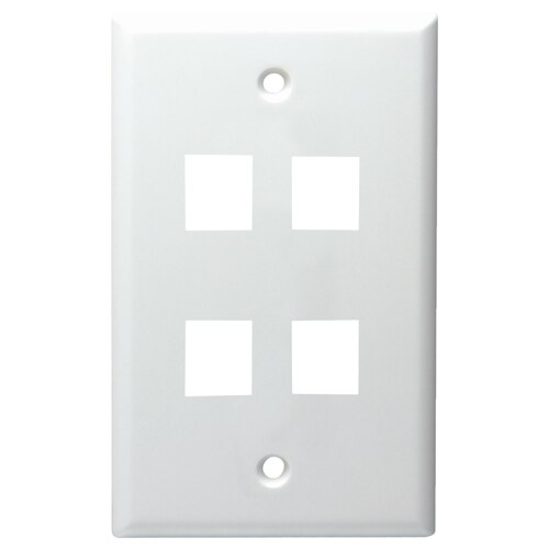 DataComm Keystone Wallplate, 1-Gang, 4-Port