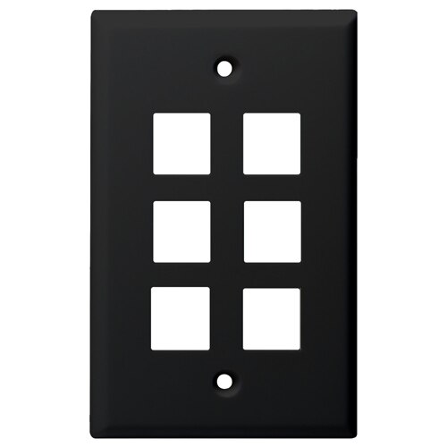 DataComm Keystone Wallplate, 1-Gang, 6-Port