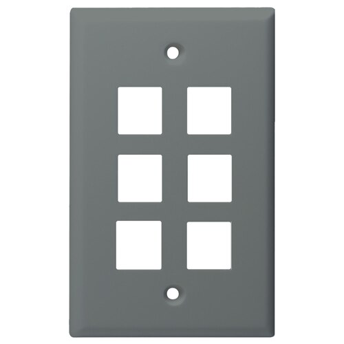 DataComm Keystone Wallplate, 1-Gang, 6-Port