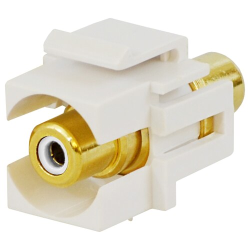 DataComm RCA Keystone Snap-In Connector, White Insert