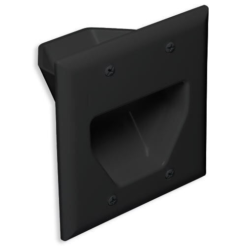 DataComm Recessed Cable Access Wallplate, 2-Gang