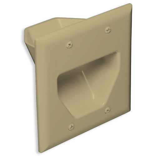 DataComm Recessed Cable Access Wallplate, 2-Gang
