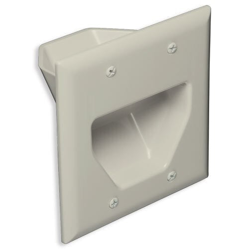DataComm Recessed Cable Access Wallplate, 2-Gang