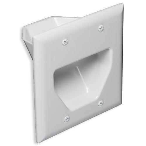 DataComm Recessed Cable Access Wallplate, 2-Gang