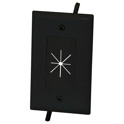 DataComm Cable Access Wallplate with Flexible Opening, 1-Gang
