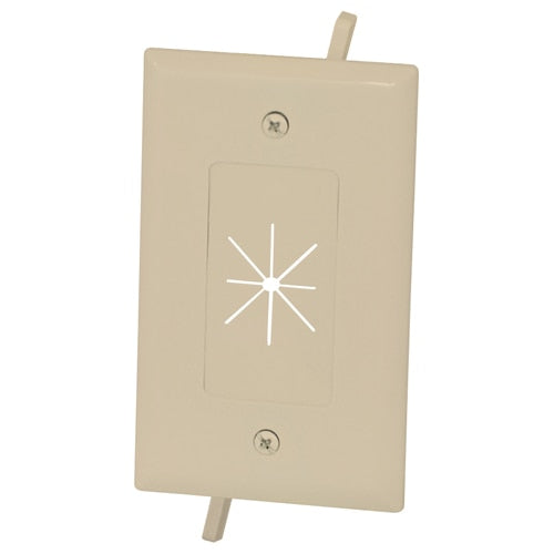 DataComm Cable Access Wallplate with Flexible Opening, 1-Gang
