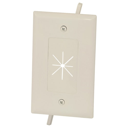 DataComm Cable Access Wallplate with Flexible Opening, 1-Gang