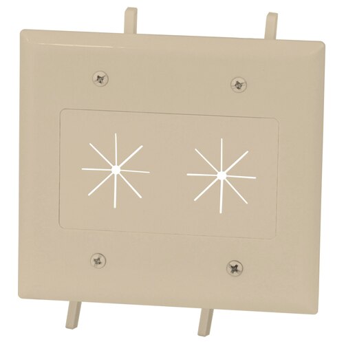 DataComm Cable Access Wallplate with Flexible Opening, 2-Gang